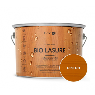 Пропитка для дерева водоотталкивающая Elcon Bio Lasure, орегон, 9л